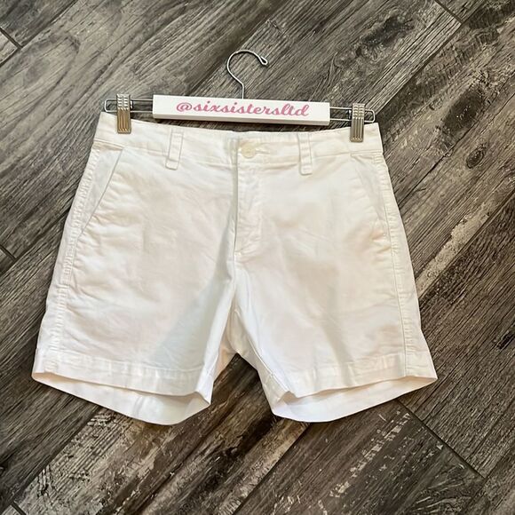 GAP white city shorts 5“ inseam front & back pockets belt loops mid rise size 00 - Picture 8 of 14